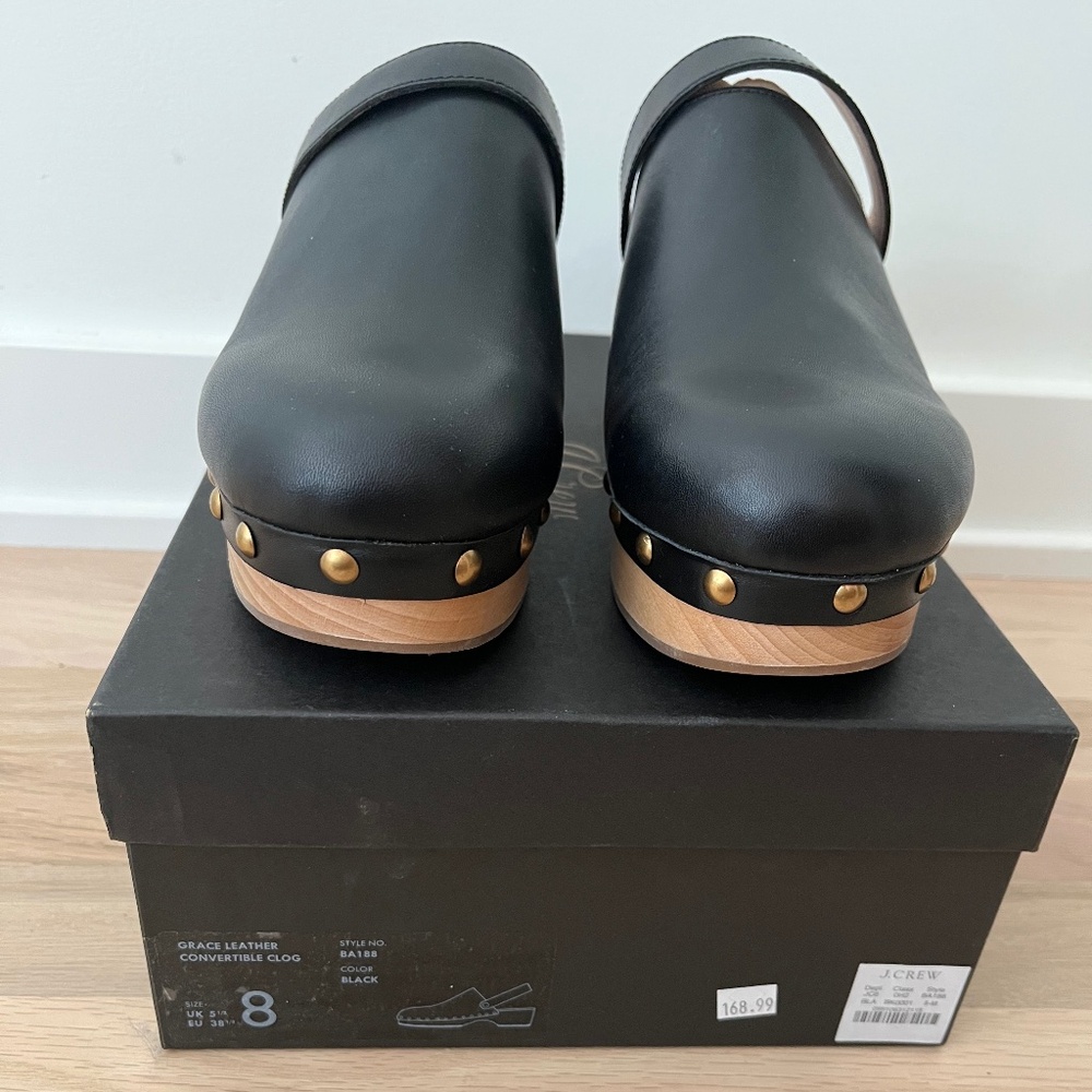 NIB Jcrew Size 8 Black Clogs